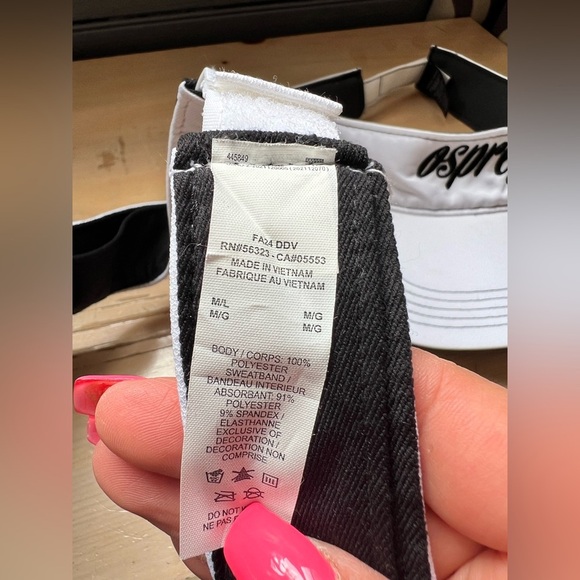 Bundle of 2 Nike Just Do It Dri Fit Visor Hat Cap Adult Size M/L White Strapback - Picture 8 of 9